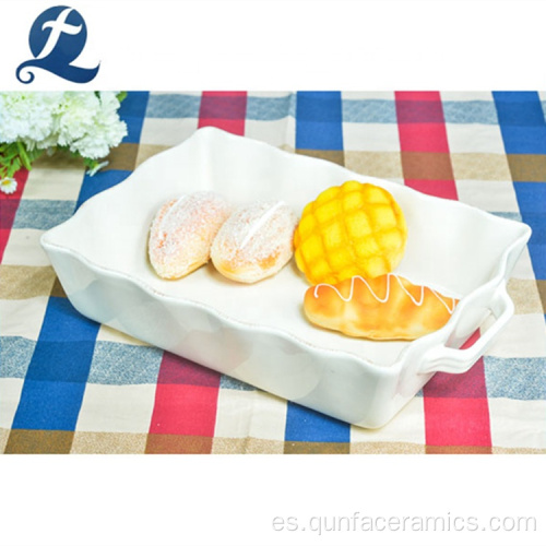 Platos de sartén de cerámica para hornear horneados con mango